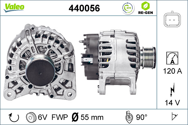 Alternator VALEO 440056 DACIA LOGAN (LS_) 1,461 cmc (K9K 796) diesel 86 VALEO 440056