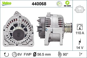 Alternator VALEO 440068 DACIA DUSTER (HM_) 1,461 cmc (K9K 656) diesel 90 VALEO 440068