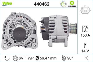 Alternator VALEO 440462 DACIA SANDERO II 1,461 cmc (K9K 626, K9K 838, K9K 612, K9K 872) diesel 75 VALEO 440462