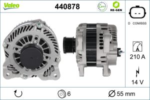 Alternator VALEO 440878 DACIA LOGAN MCV II 1,461 cmc (K9K 838, K9K 830) diesel 84 VALEO 440878