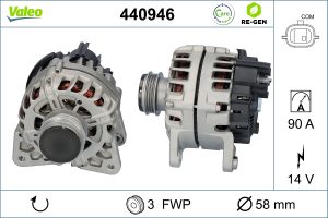 Alternator VALEO 440946 DACIA SANDERO II 1,149 cmc (D4F 732) benzina 75 VALEO 440946