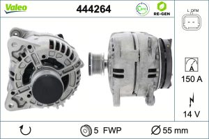Alternator VALEO 444264 DACIA DOKKER microbus (KE_) 1,461 cmc (K9K 612, K9K 830) diesel 85 VALEO 444264