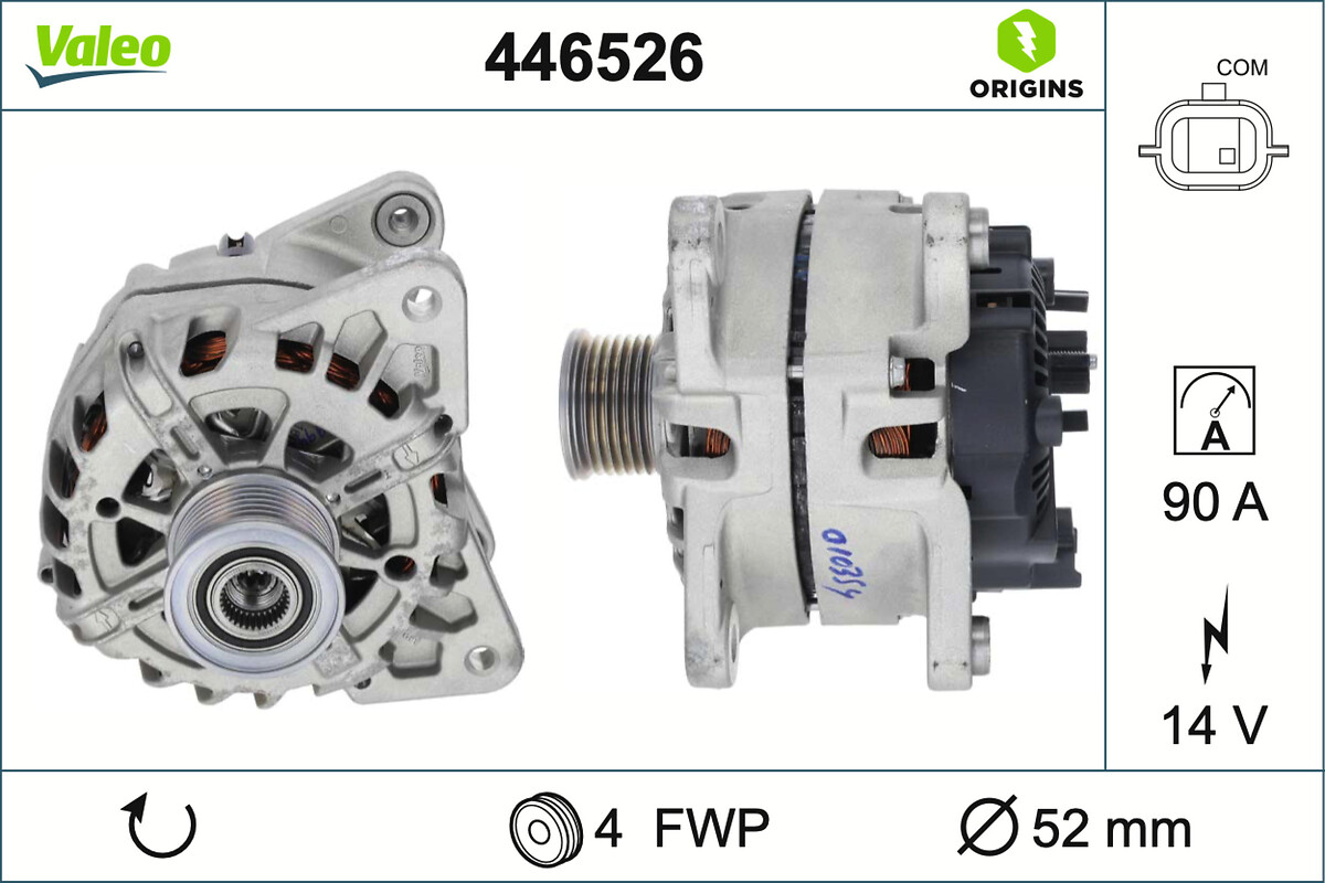 Alternator VALEO 446526 DACIA LOGAN II 998 cmc (B4D 401, B4D 400) benzina 73 VALEO 446526