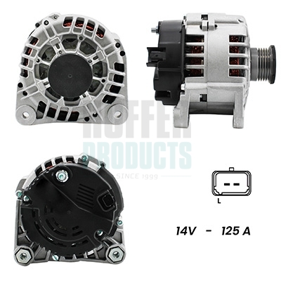 Alternator HOFFER H55101409G DACIA LOGAN pick-up (US_) 1,461 cmc (K9K 892) diesel 75 HOFFER H55101409G