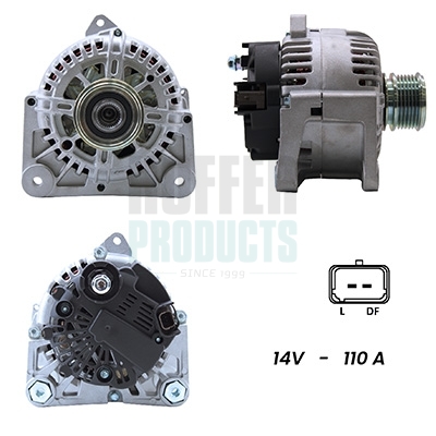 Alternator HOFFER H55101410G DACIA SANDERO 1,461 cmc (K9K 796) diesel 86 HOFFER H55101410G