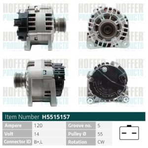 Alternator HOFFER H5515157 DACIA LOGAN MCV (KS_) 1,461 cmc (K9K 792) diesel 68 HOFFER H5515157