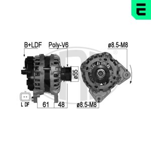 Alternator ERA 209056A DACIA LODGY (JS_) 1,598 cmc (K7M 812, K7M 828) Benzina/Autogaz (GPL) 83 ERA 209056A