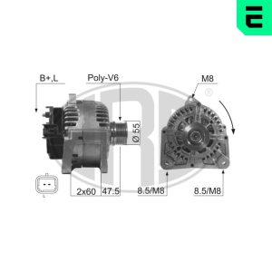 Alternator ERA 210511A DACIA DUSTER (HS_) 1,598 cmc (K4M 896, K4M 694, K4M 690, K4M 696, K4M 842) benzina 105 ERA 210511A