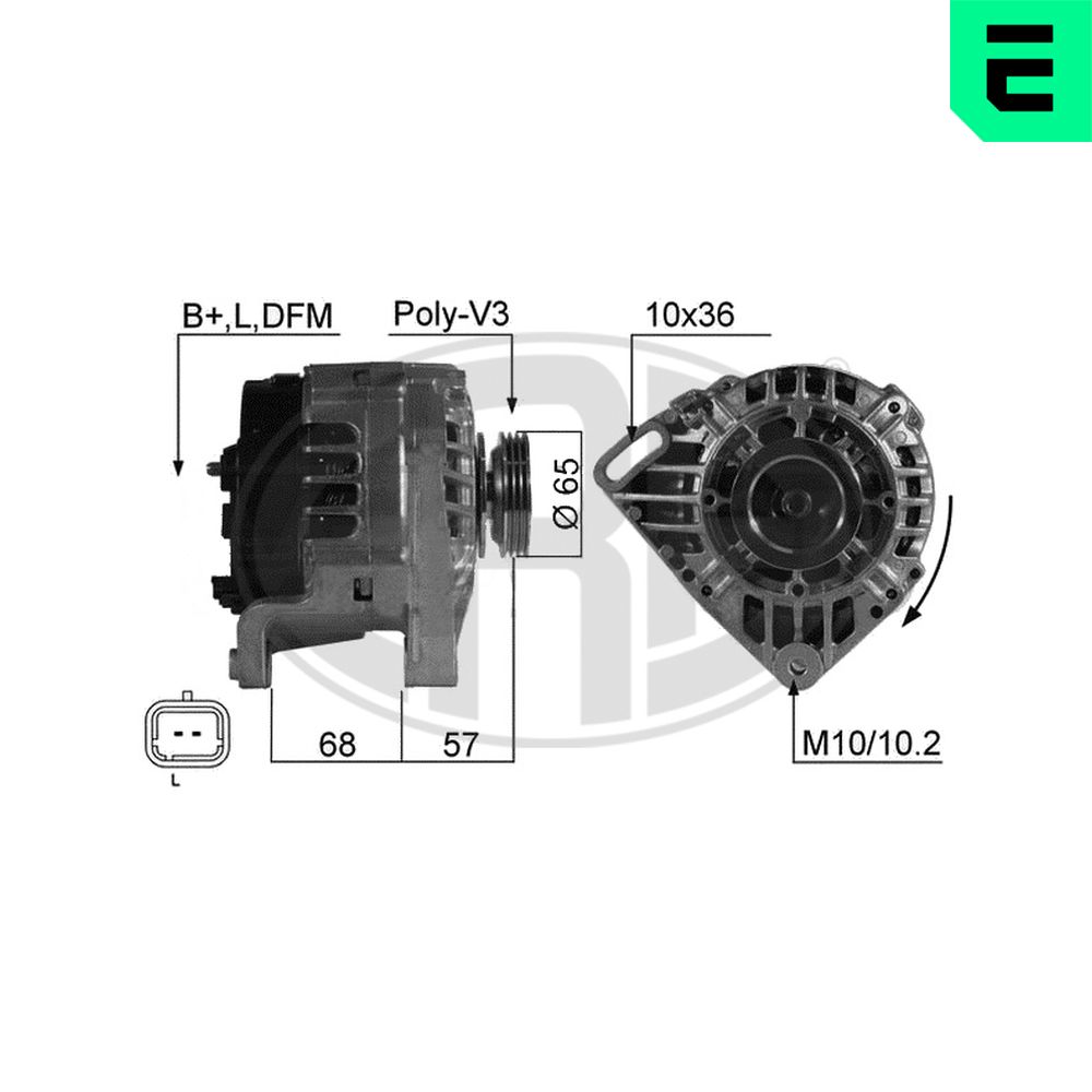 Alternator ERA 210526A DACIA LOGAN MCV II 1,149 cmc (D4F 732) benzina 75 ERA 210526A