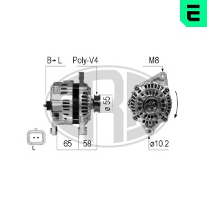 Alternator ERA 210710A DACIA SANDERO 1,598 cmc (K7M 818, K7M 800) benzina 84 ERA 210710A