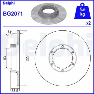 Disc frana DELPHI BG2071 DACIA 1410 COMBI 1,397 cmc (102.00) benzina 65 DELPHI BG2071