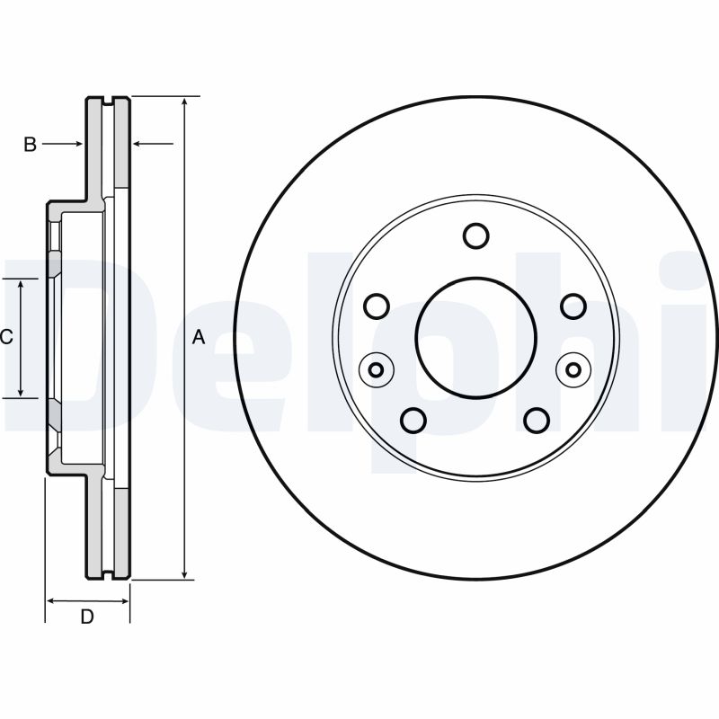 Disc frana DELPHI BG4455 DACIA DUSTER (HS_) 1,461 cmc (K9K 884, K9K 894) diesel 90 DELPHI BG4455