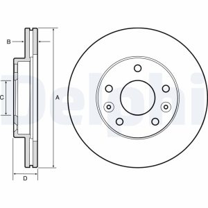Disc frana DELPHI BG4455 DACIA DUSTER AUTOUTILITARA/SUV 1,598 cmc (K4M 696) Benzina/Etanol 105 DELPHI BG4455