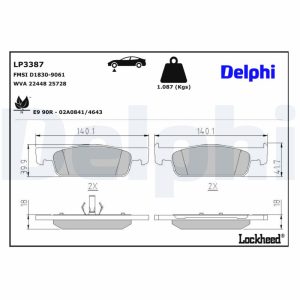 Set placute frana DELPHI LP3387