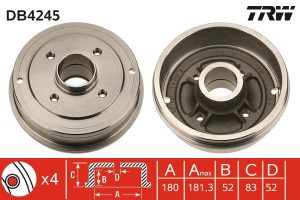 Tambur frana TRW DB4245
