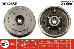 Tambur frana TRW DB4245B
