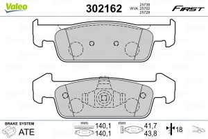 Set placute frana VALEO 302162