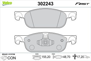 Set placute frana VALEO 302243