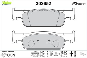 Set placute frana VALEO 302652