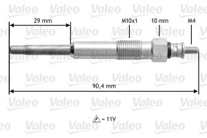 Bujie incandescenta VALEO 345101 DACIA LOGAN pick-up (US_) 1,461 cmc (K9K 792) diesel 68 VALEO 345101