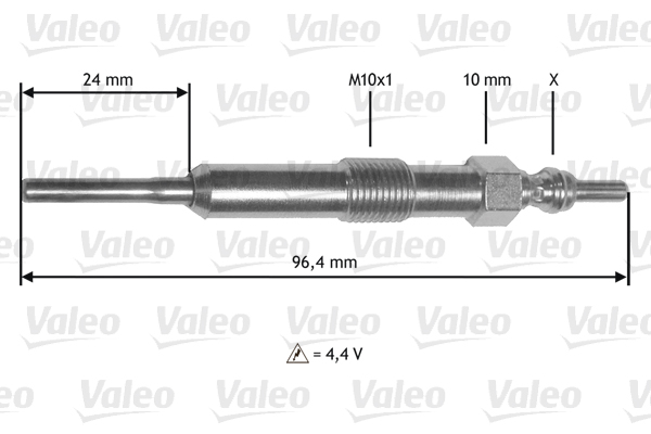 Bujie incandescenta VALEO 345171 DACIA DUSTER (HM_) 1,461 cmc (K9K 656) diesel 90 VALEO 345171