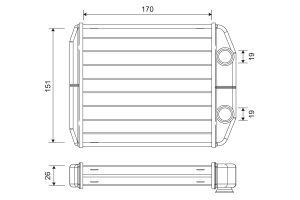 Schimbator de caldura incalzire habitaclu VALEO 811582