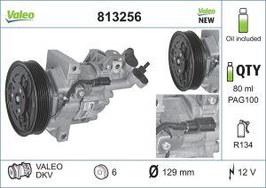 Compresor climatizare VALEO 813256 DACIA DUSTER AUTOUTILITARA/SUV 1,461 cmc (K9K 884, K9K 894) diesel 90 VALEO 813256
