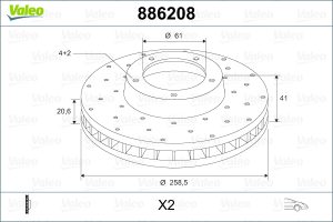 Disc frana VALEO 886208