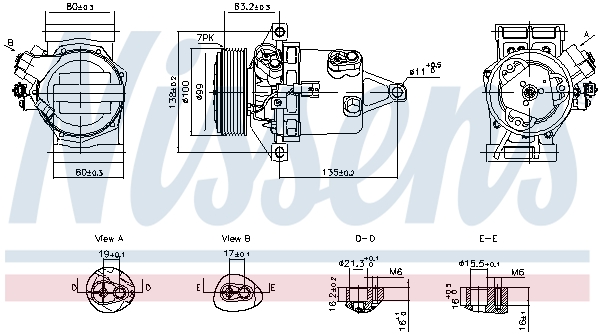 Compresor climatizare NISSENS 890980 DACIA SANDERO III 999 cmc (H4D 480) benzina 101 NISSENS 890980