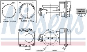 Carcasa clapeta NISSENS 955096