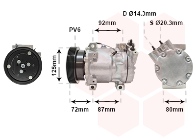 Compresor climatizare VAN WEZEL 4300K468 DACIA LOGAN (LS_) 1,390 cmc (K7J 714, K7J 710) benzina 75 VAN WEZEL 4300K468