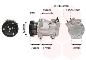 Compresor climatizare VAN WEZEL 4300K468 DACIA LOGAN MCV (KS_) 1,461 cmc (K9K 792) diesel 68 VAN WEZEL 4300K468