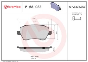 Set placute frana BREMBO P 68 033