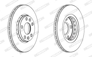 Disc frana FERODO DDF1728C DACIA DUSTER AUTOUTILITARA/SUV 1,461 cmc (K9K 892) diesel 90 FERODO DDF1728C