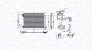 Condensator climatizare MAGNETI MARELLI 350203101500 DACIA SANDERO III 999 cmc (H4D 470) benzina 91 MAGNETI MARELLI 350203101500