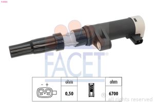 Bobina de inductie FACET 9.6332 DACIA DUSTER (HS_) 1,598 cmc (K4M 606, K4M 646) benzina 105 FACET 9.6332