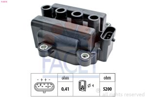 Bobina de inductie FACET 9.6418 DACIA LOGAN MCV II 1,149 cmc (D4F 732) benzina 75 FACET 9.6418