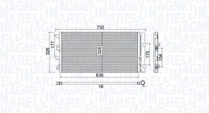 Condensator climatizare MAGNETI MARELLI 350203797000