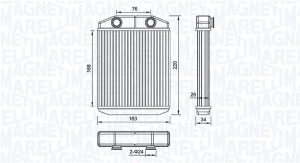 Schimbator de caldura incalzire habitaclu MAGNETI MARELLI 350218516000