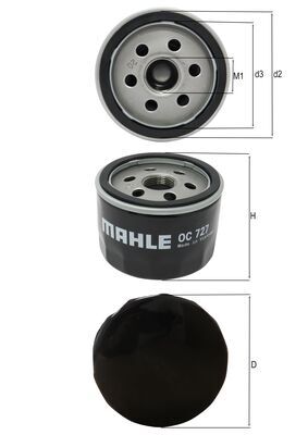 Filtru ulei MAHLE ORIGINAL OC 727