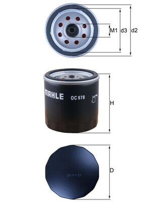 Filtru ulei MAHLE ORIGINAL OC 978