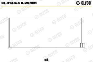 Cuzineti biela GLYCO 01-4138/4 0.25mm – imagine produs