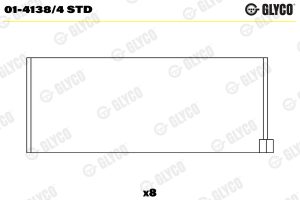 Cuzineti biela GLYCO 01-4138/4 STD – imagine produs