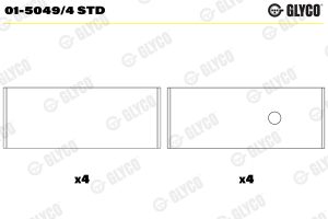 Cuzineti biela GLYCO 01-5049/4 STD – imagine produs