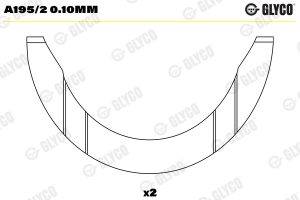 Saiba distantier arbore cotit GLYCO A195/2 0.10mm – imagine produs