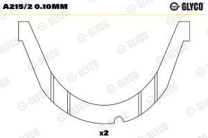 Saiba distantier arbore cotit GLYCO A215/2 0.10mm – imagine produs