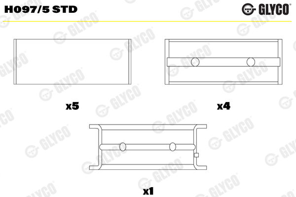 Cuzineti arbore cotit GLYCO H097/5 STD DACIA LOGAN (LS_) 999 cmc (D4D 760) Benzina/Etanol 76 GLYCO H097/5 STD