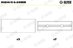 Cuzineti arbore cotit GLYCO H1014/5 0.25mm – imagine produs