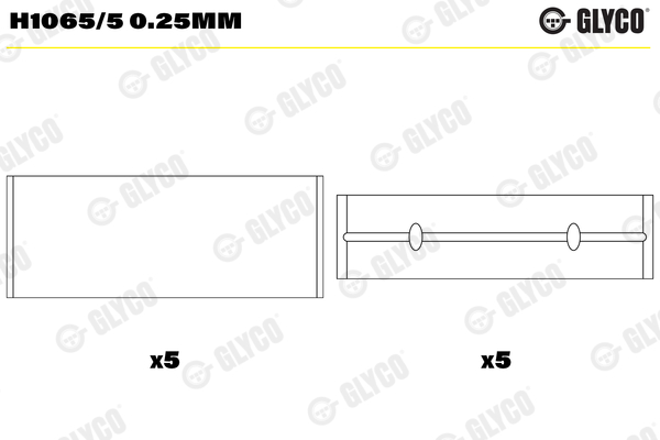 Cuzineti arbore cotit GLYCO H1065/5 0.25mm DACIA DUSTER (HM_) 1,461 cmc (K9K 667, K9K 656) diesel 109 GLYCO H1065/5 0.25mm
