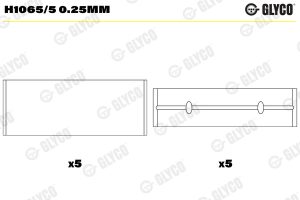 Cuzineti arbore cotit GLYCO H1065/5 0.25mm – imagine produs